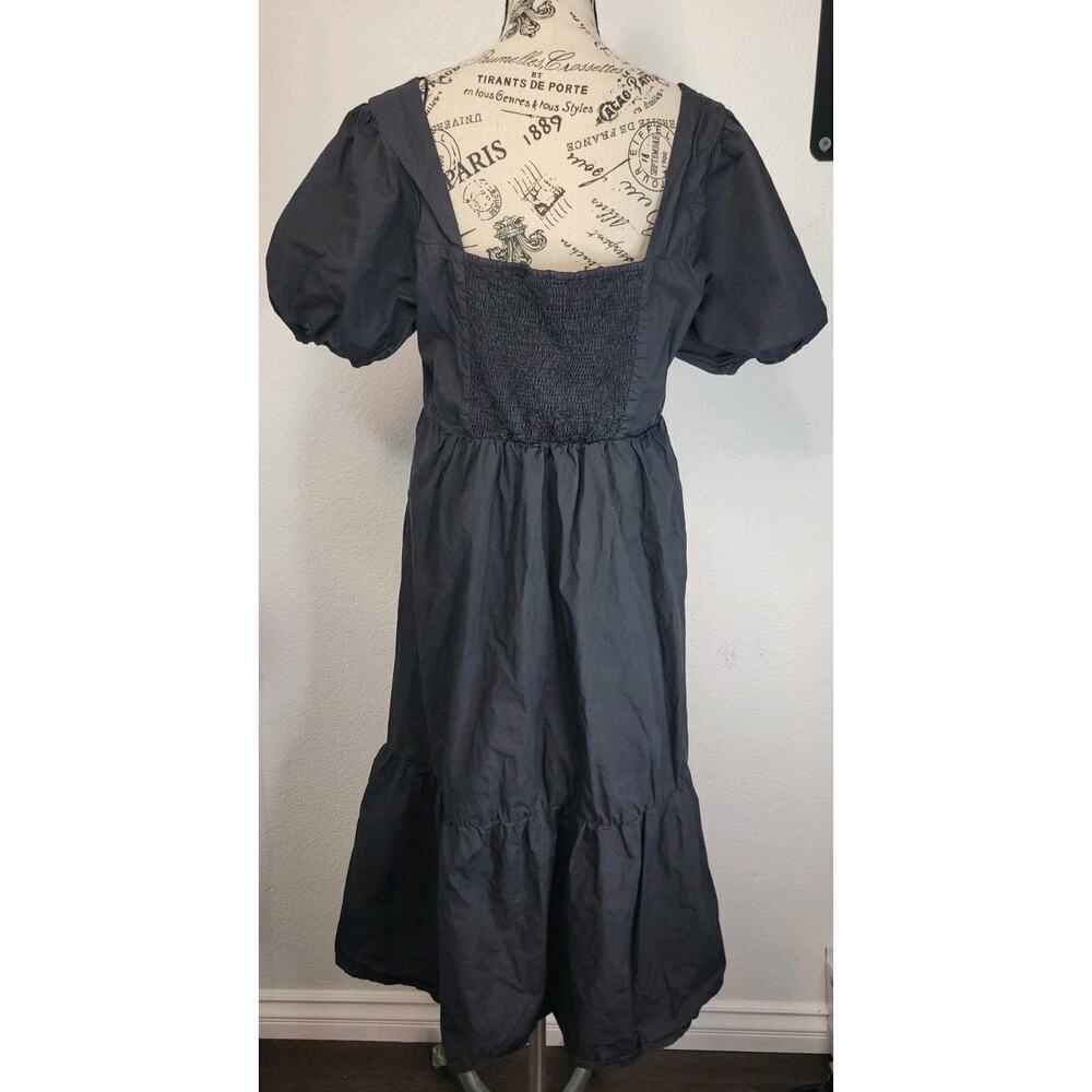 ASTR The Label Midi Dress Sz XL Smocked Puff Sleeve Squared Neck Whimsygoth - Picture 6 of 11